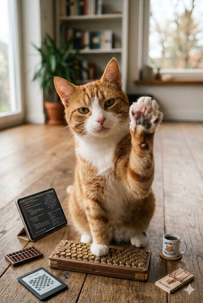 A cat intently solving a puzzle feeder, demonstrating problem-solving intelligence and focus